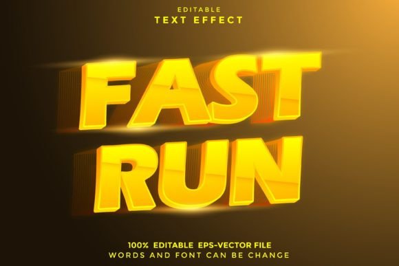 Download Fast Run Editable Text Effect - Editable Collection