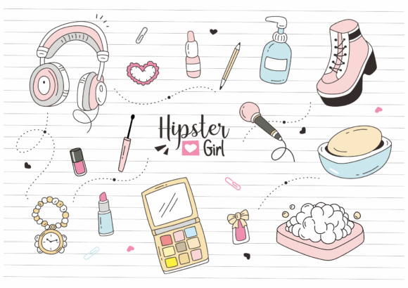 Download Doodle Fashion Make Up Sketch Hand Drawn - Make up Collection