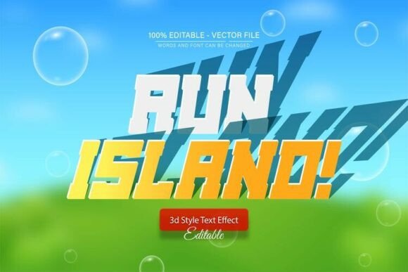 Download Run Island 3D Text Effect Editable - Editable Collection