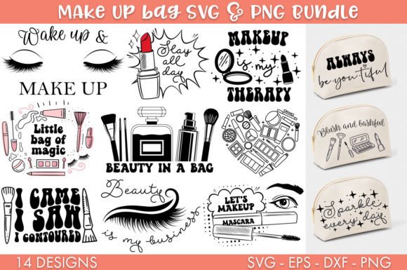 Download Make Up Bag SVG Bundle PNG - Make up Collection