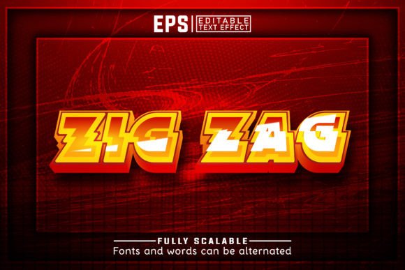Download ZIG ZAG 3d -Editable Text Effect - Editable Collection