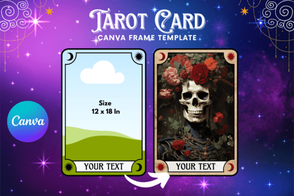 Download Tarot Card Canva Frame Editable Template - Editable Collection