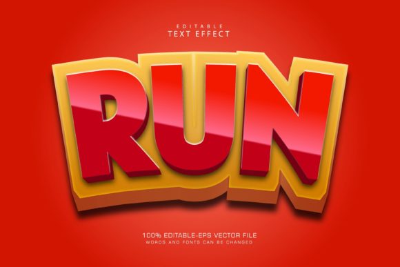 Download Run Editable Text Effect 3D - Editable Collection