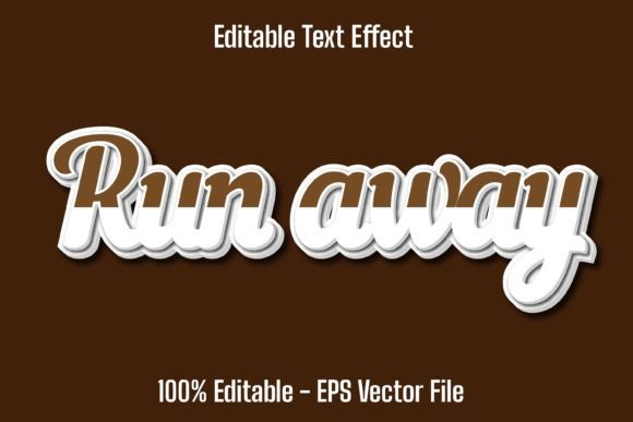 Download Run Away Editable Text Effect - Editable Collection