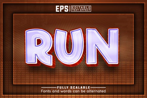 Download RUN 3d -Editable Text Effect - Editable Collection