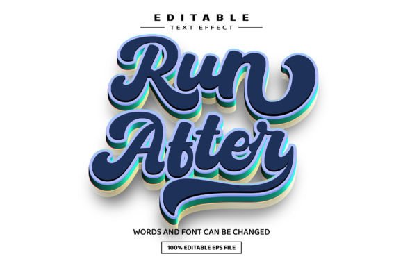 Download Run After 3D Editable Text Effect - Editable Collection