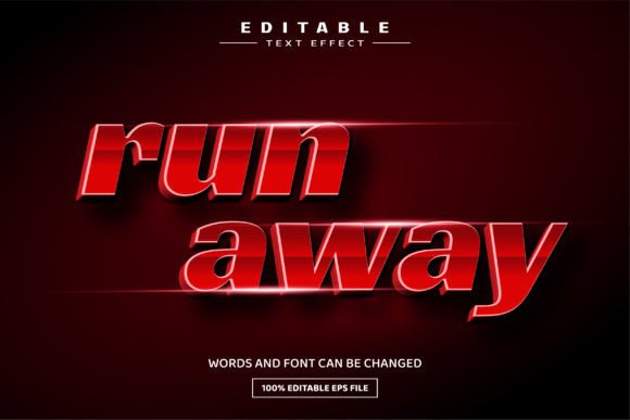 Download Run Away 3D Editable Text Effect - Editable Collection