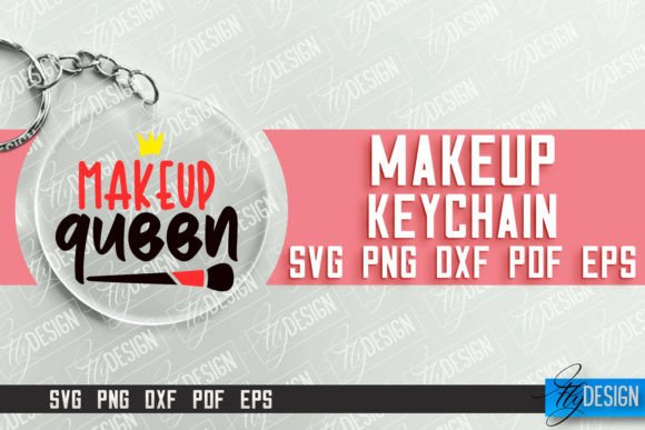 Download Make Up Keychain Design |Round Keychain - Make up Collection