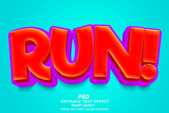 Download PSD Run 3d Editable Text Effect - Editable Collection